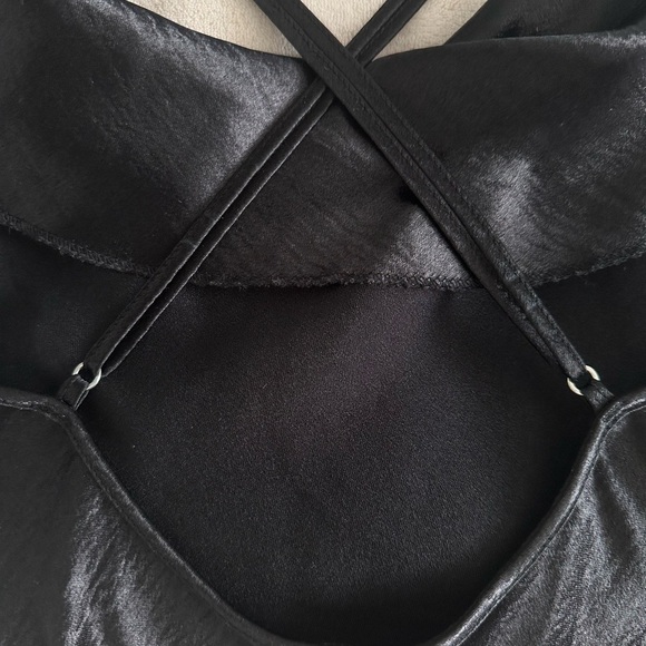 Victoria’s Secret Black Satin Slip Dress - LBD Spaghetti Strap Midi - Size M - Picture 8 of 9